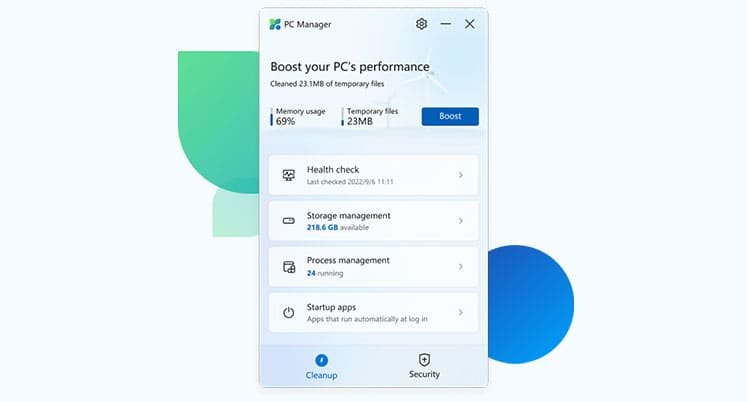 Features of Microsoft PC Manager