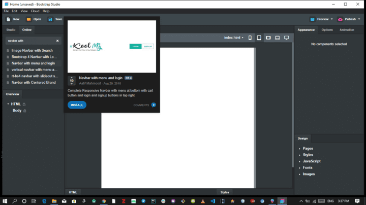 Download components online